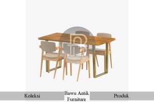 Meja Makan Kayu Jati Solid Hiroshima Modern Design BA 289