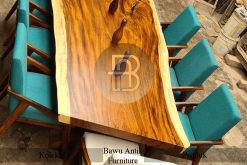 Meja Makan Minimalis Kayu Suar Solid Natural Scandinavian Chair BA-279.1