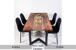 Model Meja Kayu Solid Jati Jepara Desain Modern Industrialis BA-288