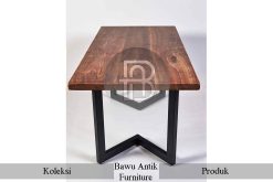 Model Meja Kayu Solid Jati Jepara Desain Modern Industrialis BA-288.1