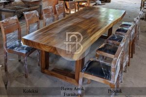 Model Meja Makan Kayu Solid Minimalis Natural Color BA 280