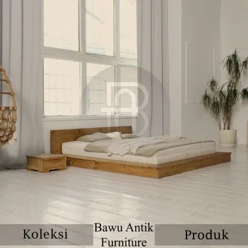 Dipan Kayu Jati Solid Minimalis Natural Color Best Seller BA-303