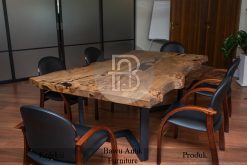 Meja Jati Utuh Panjang Desain Meja Meeting Solid High Quality BA-344.1