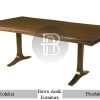 Meja Kayu Solid Jati Natural Glossy Modern Industrialis BA-323