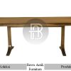 Meja Kayu Solid Jati Natural Glossy Modern Industrialis BA-323.1