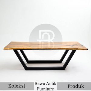 Meja Kayu Solid Jati Serat Alami Modern Minimalis Terbaru BA 353.1