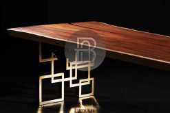 Meja Kayu Solid Mewah Stainless Steel Luxury Candy Color BA-341.1