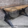 Meja Kayu Solid Trembesi Expocy Table Elegant Industrial Style BA-349.1