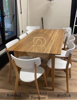 Meja Makan Kayu Jati Vintage Waterbase Scandinavia BA-334