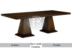 Meja Makan Kayu Solid Jati Natural Salak Brown Best Seller BA 324