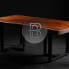 Meja Meeting Solid Natural Glossy Kaki Besi Industrial BA-340