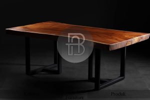 Meja Meeting Solid Natural Glossy Kaki Besi Industrial BA 340