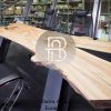 Meja Rapat Kayu Solid Kombinasi Resin New Industrial Modern Style BA-366.1