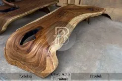 Meja Solid Kayu Trembesi Kayu Utuh Model L Best Quality BA-348