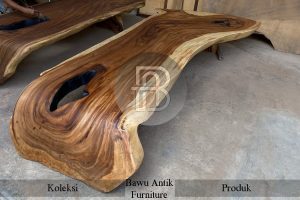Meja Solid Kayu Trembesi Kayu Utuh Model L Best Quality BA 348
