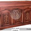 Model Meja Altar Katolik Ukiran Salib Natural Rose Wood BA-316