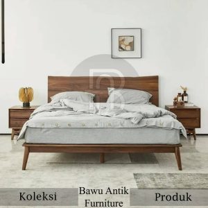 Dipan Kayu Jati Headboard Kayu Utuh Minimalis Elegant Style BA 407