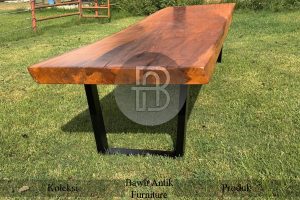 Meja Kayu Solid Trembesi Desain Meja Meeting Industrial Style BA 411