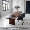 Meja Kayu Solid Trembesi Natural Dark New Bawu Antik Furniture BA-398
