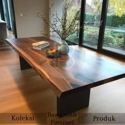 Meja Kayu Trembesi Surface Desain Meja Makan Minimalis Luxury BA-397