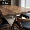 Meja Makan Kayu Trembesi Solid Slab Minimalis Elegant BA-395.2