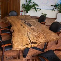 Meja Rapat Kantor Kayu Solid Trembesi Modern Simple Style BA-391