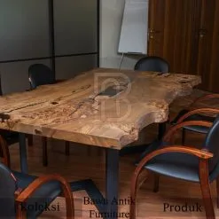 Meja Rapat Kantor Kayu Solid Trembesi Modern Simple Style BA-391.1