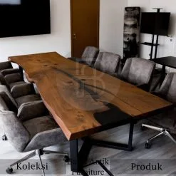 Meja Rapat Panjang Kayu Trembesi Solid Kualitas Grade A BA-392