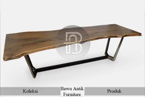 Meja Solid Kayu Trembesi Kayu Utuh Serat Alami Modern Minimalis BA 413