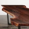 Meja Solid Kayu Trembesi Live Edge Natural Walnut Color BA-424.2