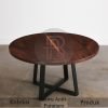 Model Meja Kayu Solid Bundar Kayu Utuh Kaki Besi Best Sale BA-423