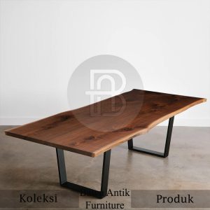 Harga Meja Solid Jati Modern Industrialis Konsep Papan Slab BA 434