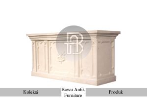 Meja Altar Gereja Putih Duco Ukiran Classic Furniture Jepara BA 449