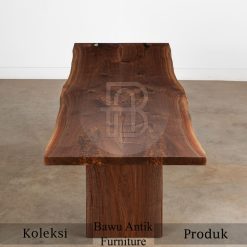 Meja Kayu Solid Trembesi Jepara Papan Slab Natural BA-440.1
