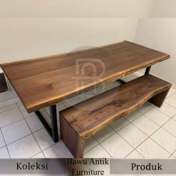 Meja Makan Kayu Trembesi Solid Harga Diskon Spesial Tahun Baru BA-473