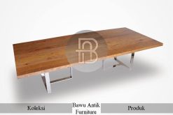 Spesial Tahun Baru Meja Kayu Solid Trembesi Industrial Design BA-463