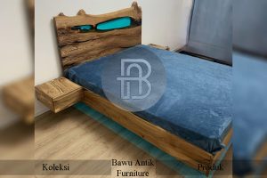 Tempat Tidur Kayu Solid Epoxy Combination Futuristic Style BA 451