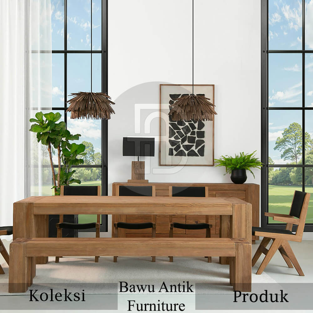 Kursi Makan Minimalis Kayu Perhutani Set Meja Jati Solid BA-553 3 Kursi Makan Minimalis Kayu Perhutani Set Meja Jati Solid BA-553.1