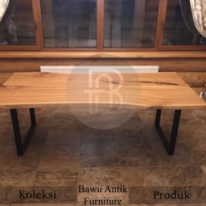 Meja Jati Solid 2 Slab New Industrial Design BA 510