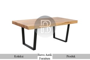 Meja Jati Solid Industrial Style Natural Waterbase BA 539