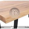 Meja Jati Solid Industrial Style Natural Waterbase BA-539.1