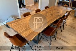 Meja Jati Solid Jepara Ukuran Jumbo Kayu Berkualitas Live Edge Design BA-491.1