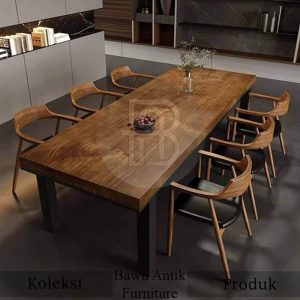 Meja Kayu Jati Solid Industrial Style Berkualitas BA 534