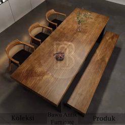 Meja Kayu Jati Solid Industrial Style Berkualitas BA-534.1