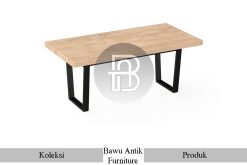 Meja Kayu Solid Cantik Rustic Industrialis Style BA-550.1