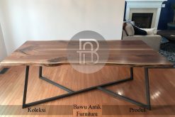 Meja Kayu Solid Live Edge Daun Meja Kayu Trembesi Sisi Alami BA-490.1
