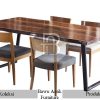Meja Kayu Trembesi Cantik Natural Walnut Modern Style BA-542
