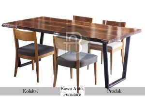 Meja Kayu Trembesi Cantik Natural Walnut Modern Style BA 542