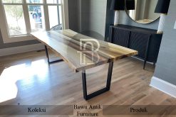 Meja Makan Kayu Solid Trembesi Minimalis Luxury BA-495.1