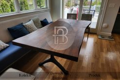 Meja Makan Kayu Solid Trembesi New Industrial Style BA-487